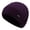 4# Dark Purple, variant on Women Faux Mink Fur Knit Beanie Soft Fluffy Cuffed Winter Skull Cap Textured Warm Hat with Metal Decor Tag for Daily Travel Shopping Khaki One Size