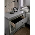 thumbnail image 4 of Contemporary Style Gray Color Finish Fabric Bedroom Furniture 4pc Queen Size Set Solid wood Dresser Nightstand Mirror, 4 of 7
