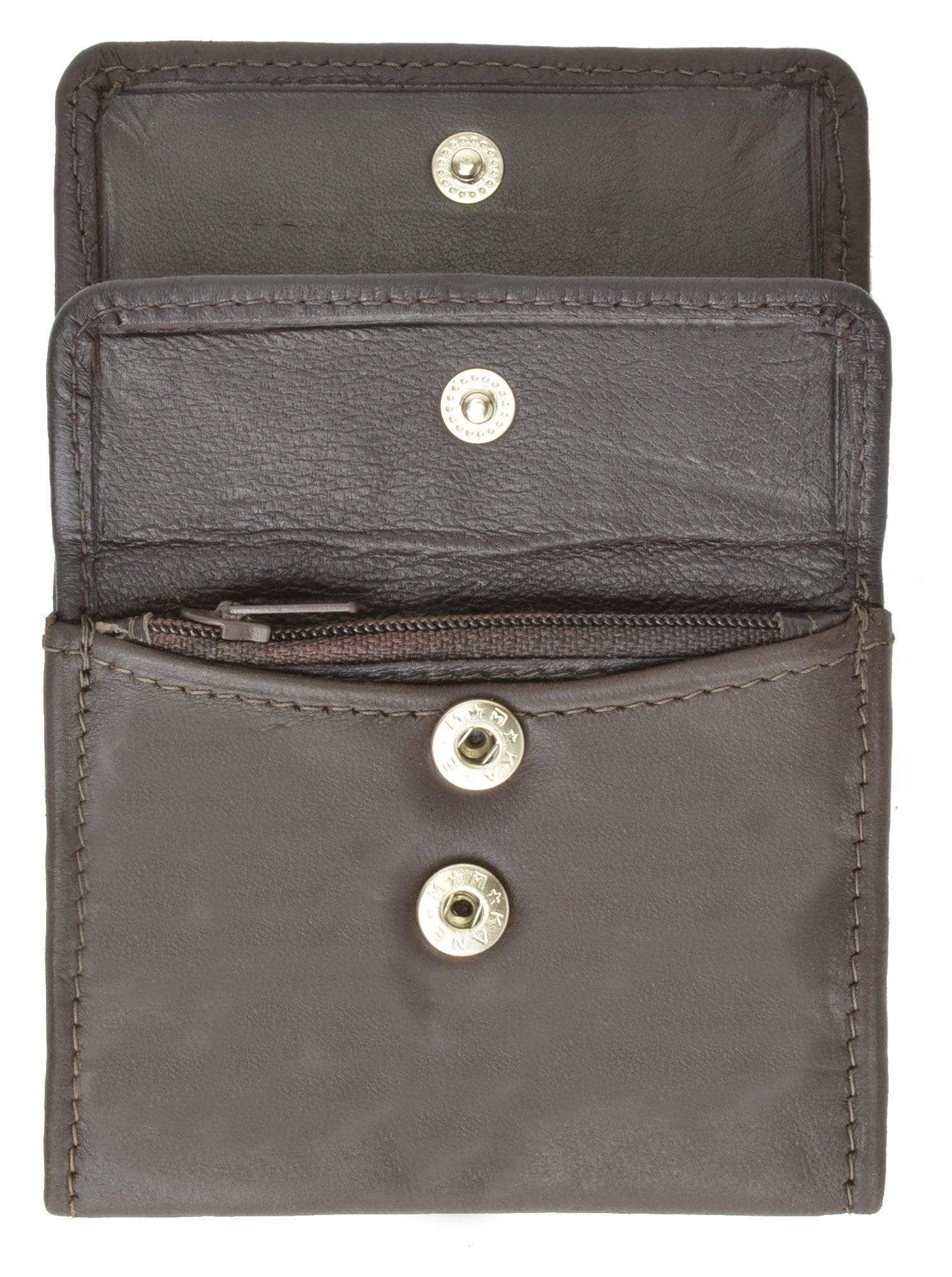 Genuine Leather Change Purse with Snap Button Closure 1121 (C