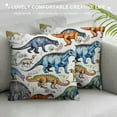 thumbnail image 3 of Nawypu  Wild Dinosaurs Throw Pillow Covers - Fauna Dinosaur Pillow Case Tyrannosaurus Brachiosaurus Dino Pillowcase Square for Boys Room Home Decor, 3 of 5