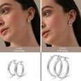 thumbnail image 2 of LeCalla 925 Sterling Silver SMALL Hoop Earrings Trendy Jewelry Set of 2 Pairs Classic Italian Click-Top Light-Weight Hoop Earrings for Women and Teen (15MM, 20MM), 2 of 5
