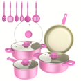 thumbnail image 1 of DEBGFS SDOTXA13pcs Cookware - Kitchen Sets,Pink 13pcs Cookware, 1 of 7