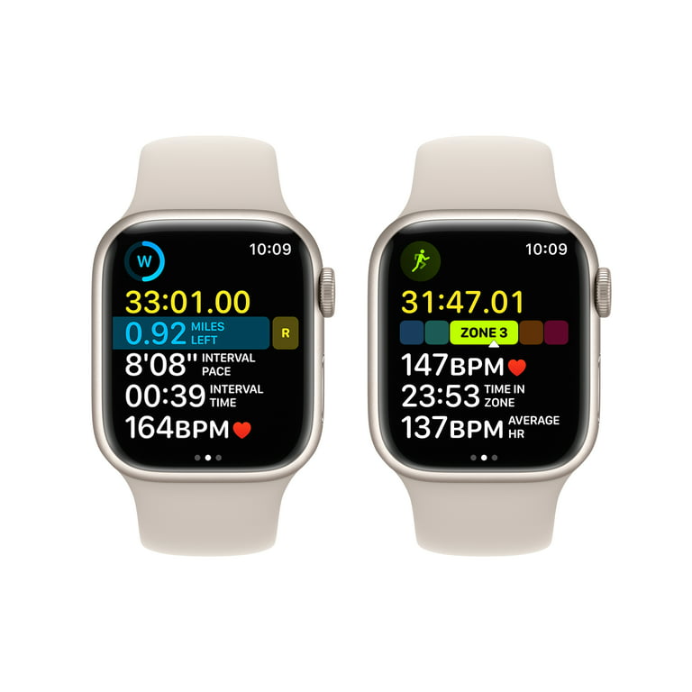 Apple Watch Series 8 GPS 41mm Starlight Aluminum Case with Starlight Sport  Band - S/M. Fitness Tracker, Blood Oxygen & ECG Apps, Always-On Retina 