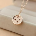 thumbnail image 2 of Fashion Rose Gold Button Dainty Necklace Stainless Steel Simple Pendant Necklace for Women with Free Jewelry Gift Box, 2 of 4