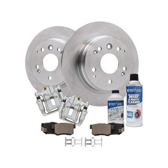 Rear Brake Pad Rotor and Caliper Set - Compatible with 2003 - 2011 Honda Element 2004 2005 2006 2007 2008 2009 2010