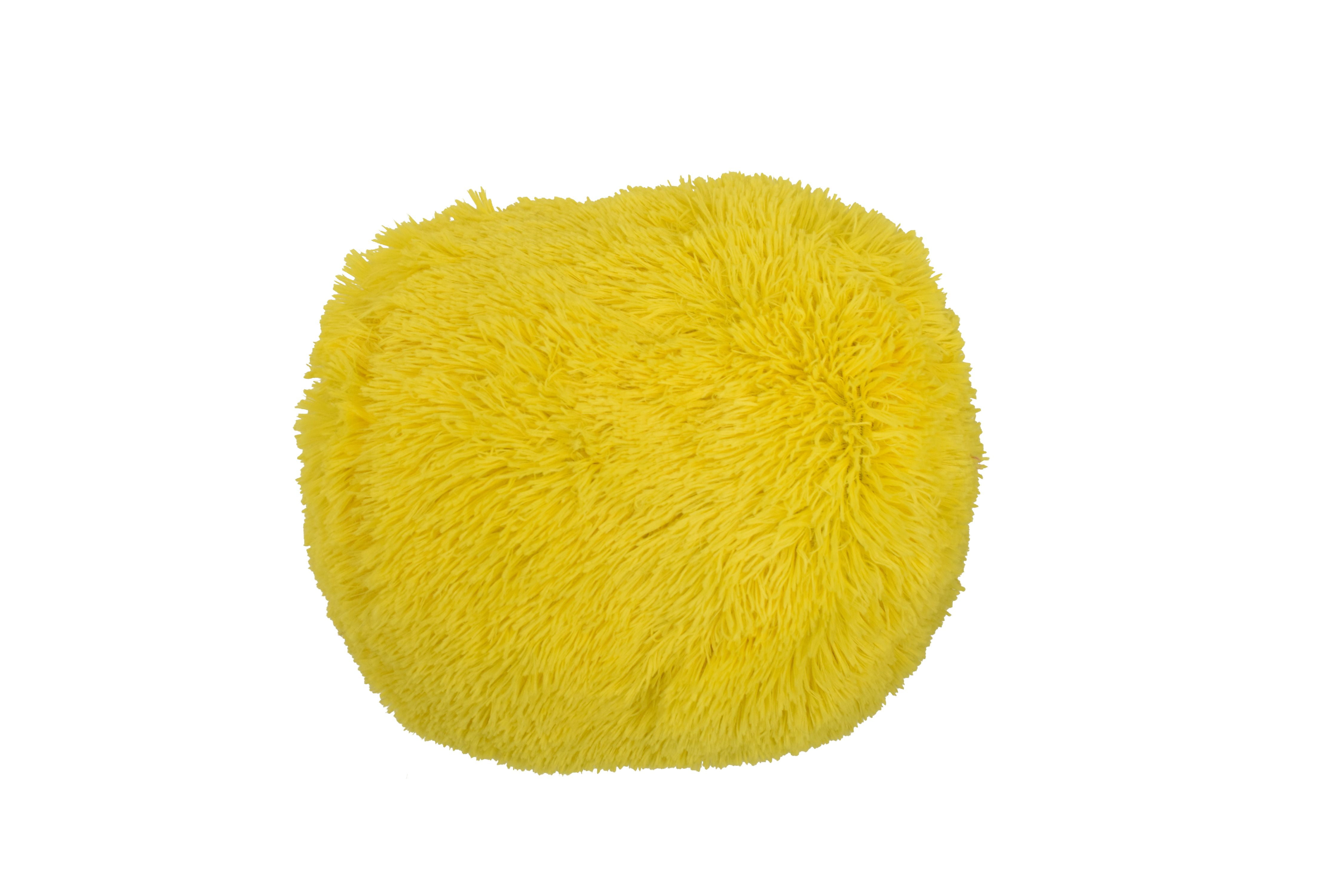 Mainstays Fluffy Shag Decorative Pillow Yellow Walmart Com