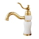 thumbnail image 3 of Grifo monomando para lavabo de baño vintage de mármol dorado 8, 3 of 9