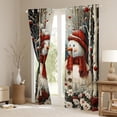 thumbnail image 3 of Homewish Cute Winter Snowman Curtains Pack of 2 (42x84 Each) for Kids, Cartoon Groovy Flower Curtains Blackout, Merry Christmas Bedroom Curtains, Curtains and Drapes Bedroom Decor, 3 of 6