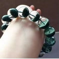 thumbnail image 3 of GKNET 8-14mm Brazil Natural Green Phantom Ghost Quartz Crystal Round Beads Bracelet-8mm, 3 of 9