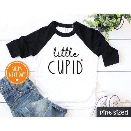 Luvly Little Cupid Kids Shirt - Cute Valentines Day Baseball Tee - Modern Little Valentine Raglan New Born Baby Shower Gift New Parents Gift