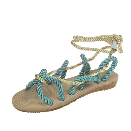

ZHAGHMIN Sandals For Women Casual Summer Colorblock Sandals Toe Set Ladies Fabric Beach Fashion Flat Strap Women S Sandals Wedge Sandals For Women Size 8 Sandals Wedge Heels For Women Size 10 Sandal