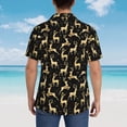 thumbnail image 3 of Lsque Elegant Gold Moose pattern Hawaiian Shirt for Men, Unisex Summer Beach Casual Short Sleeve Button Down Shirts-Large, 3 of 9