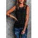 thumbnail image 2 of ABPHQTO Camiseta de tirantes de mujer de punto negro entrecruzado con agujeros, 2 of 5