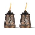 thumbnail image 1 of Linterna de mesa TIKI Woodsy, paquete de 2 unidades, color bronce, decoración exterior, 1 of 4