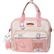 thumbnail image 1 of Kawaii backpack with cute pins and plush pendant girl shoulder bag school bag cute backpack travel backpack(Pink), 1 of 4