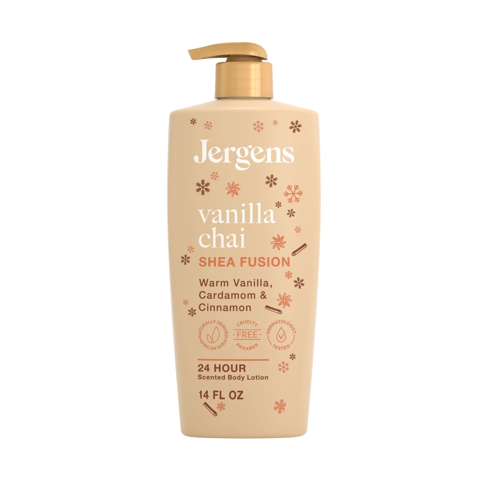 Jergens Shea Fusion Vanilla Chai Scented Body Lotion, Moisturizer for Dry Skin, 14 fl oz