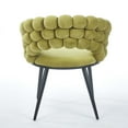 thumbnail image 5 of Set of 4 Green Modern Chair with Golden Color Iron Tube Legs, Soft Cushions and Comfortable Backrest, Suitable for Dining Room, Living Room, Cafe (Green), 5 of 9