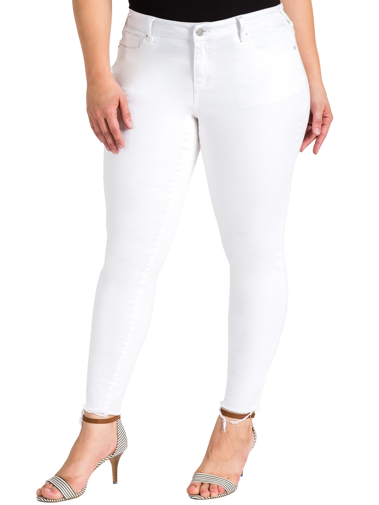 plus size white jeans stretch