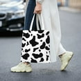 thumbnail image 6 of YFYANG Reusable Cotton Canvas Tote Shopping Bag, Dairy Cattle Texture Pattern Washable Portable Grocery Bag for Daily Travel, 6 of 8