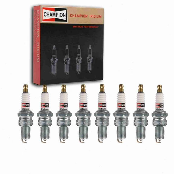 8 pc Champion 9804 Iridium Spark Plugs for 4506 4507 4510 RN8WYPB3 WGR7DQI WGR8DQI WGR9DQI Ignition Wire Secondary Fits select: 1986-1989 NISSAN D21, 1985-1986 NISSAN 720