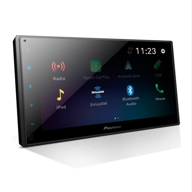 PIONEER DMH-1600NEX Receptor Multimedia Digital Doble DIN de 6.8 Pulgadas, Bluetooth Integrado, Apple CarPlay y Android Auto, visualización táctil, Entrada de cámara Trasera