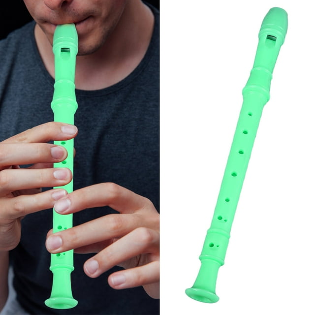 8 Hole ABS Recorder Instrument for Kids Beginners, Compact Lightweight 3 Piece Recorder with Fingering Chart, Cleaning Kit