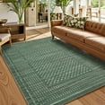 thumbnail image 3 of Garvee 10'x13' Checkered Area Rugs Modern Geometric Carpet, Soft Low Pile Accent Rug Washable Rug with Non-Slip Backing for Living Room Bedroom Office, Green, 3 of 8