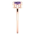 thumbnail image 3 of 1 ct Oval Cut Simulated Alexandrite Solitaire 14K Rose Gold Womens Engagement Ring, 3 of 5