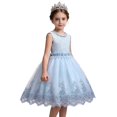 thumbnail image 2 of ATOGUTA Junior Bridesmaid Dresses Blue Sleeveless Tulle Formal Wedding Pageant Party Fancy Princess Ball Gown Dresses 2T-12, 2 of 7