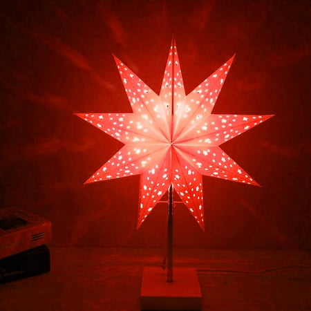 

Kotyreds LED Night Lights Hollow Nine Pointed Star Festive Decorative Lights for Bar Mall