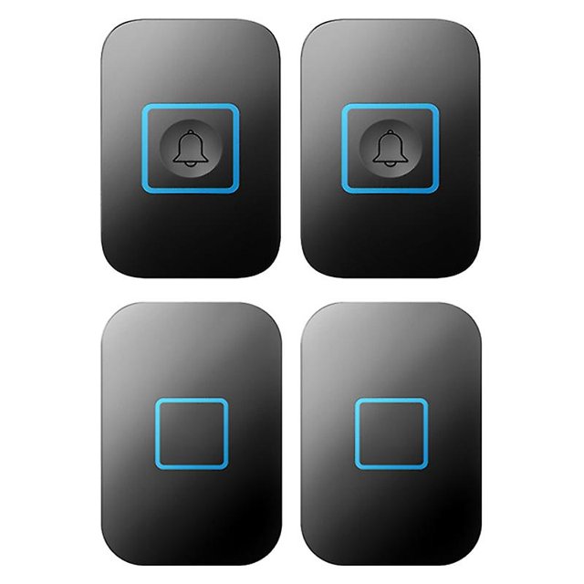Inalámbrico, resistente al agua Timbre de puerta con 2 botones y 2 receptores, timbre musical de 300 m, timbre LED con enchufe europeo