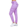 thumbnail image 2 of G-Style USA Women's Drawstring Waist Cargo Jogger Pants RJJ3405 Lavender Small, 2 of 4