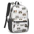 thumbnail image 2 of Cat Head and Glasses White Pattern 17" School Backpacks for Teens,Waterproof Oxford Fabric,S-Shape Padded Straps for School,Travel,Hiking,Camping, 2 of 6