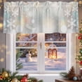 thumbnail image 5 of Christmas Snowflakes Valances for Windows, 42 x 18in, Winter White Star Gray Background Rod Pocket Kitchen Valance Curtain Light Filtering Window Treatments for Living Room Bedroom, 1 Panel, 5 of 7
