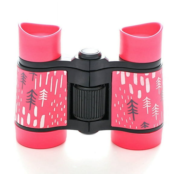 Children's Telescope 4 x 30 Color Rubber Handle Anti-Skid Children's Toy Binoculars Gifts Outdoor( Tree Pink)
