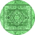thumbnail image 1 of Ahgly Company Indoor Round Persian Emerald Green Traditional Area Rugs, 4' Round, 1 of 4