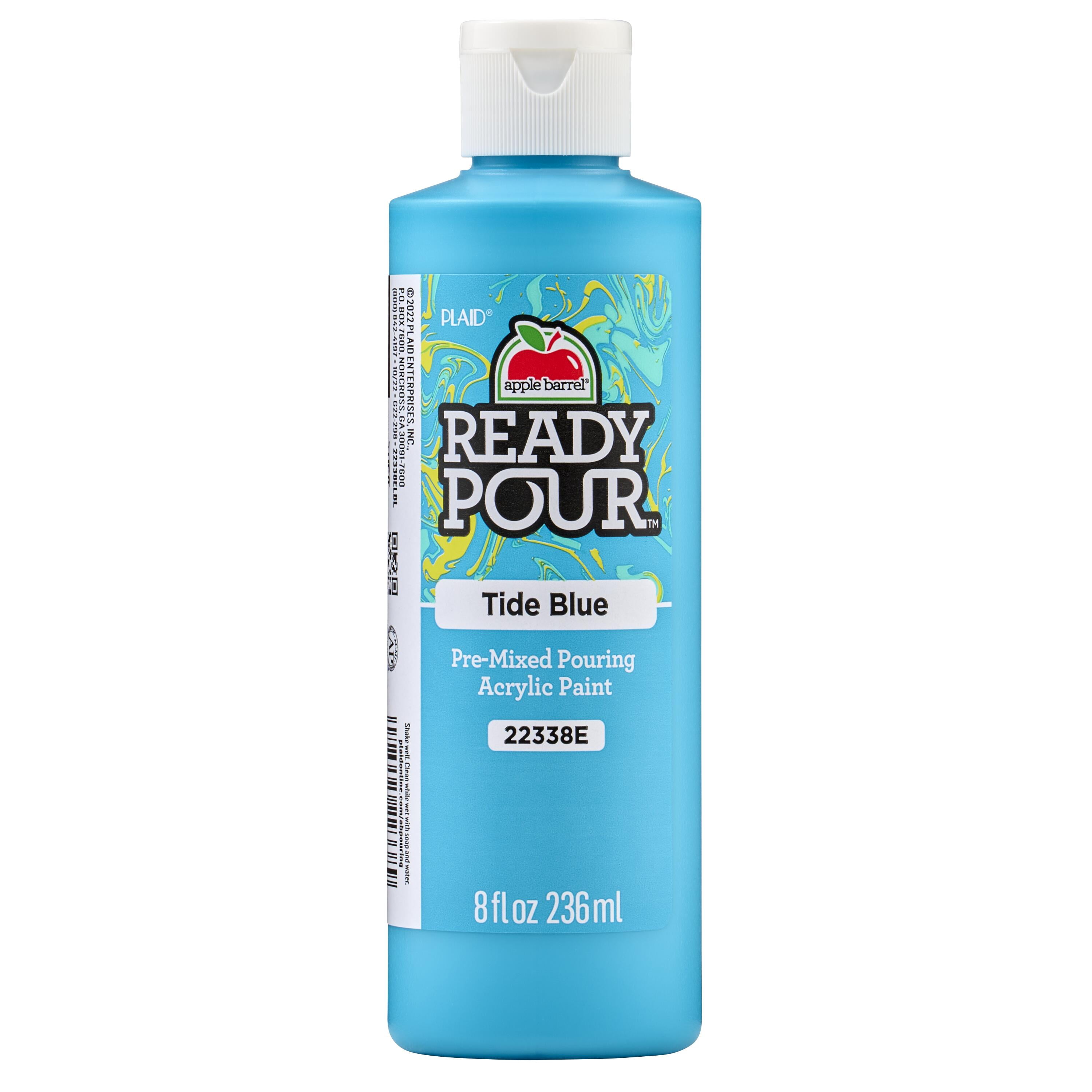 Apple Barrel Ready Pour Pre-Mixed Pouring Acrylic Craft Paint, Tide Blue, 8 fl oz
