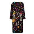 thumbnail image 6 of FOR U DESIGNS Skull Flower Music Note Print Womens Nightgown Comfortable Long Sleeve Night Shirts Lightweight Woven House Sleep Dress Duster Lounger Robes with Pockets, 2XL, 6 of 8