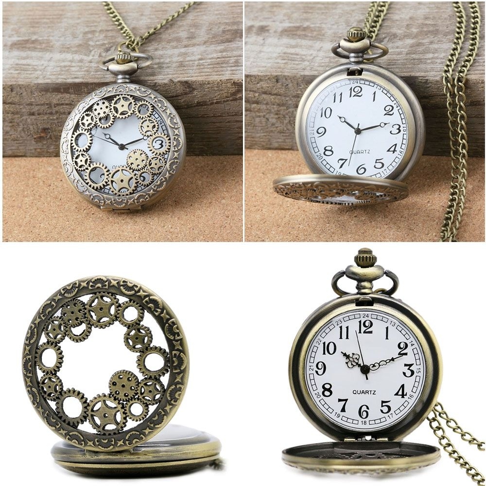 Retro Delicate Hollow Gear Bronze Pocket Watch Decorative Hanging Watches Walmart Canada
