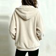 thumbnail image 4 of Bexdxz Zip Up Hoodie Women Velvet Elegant Oversized Long Sleeve Hooded Sweatshirt | Womens Hoodies Pullover 2026 Velvet Oversized Loose Fit Full Zip Hooded Beige XL, 4 of 6
