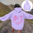 thumbnail image 2 of Women Sweatshirts Women's Hoodies Sweatshirts Casual Print Pullover for Daily Wear Comfort Wearable AllSeason Sweatshirt Purple L, 2 of 7