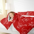 thumbnail image 4 of jejeloiu Jungle Dinosaur Dino Full Size Comforter Sets,Cartoon Animal Bedding Comforter Set,Red White Bedding Sets For Boys,Ultra Soft Home Decor Reversible,3-Piece, 4 of 8