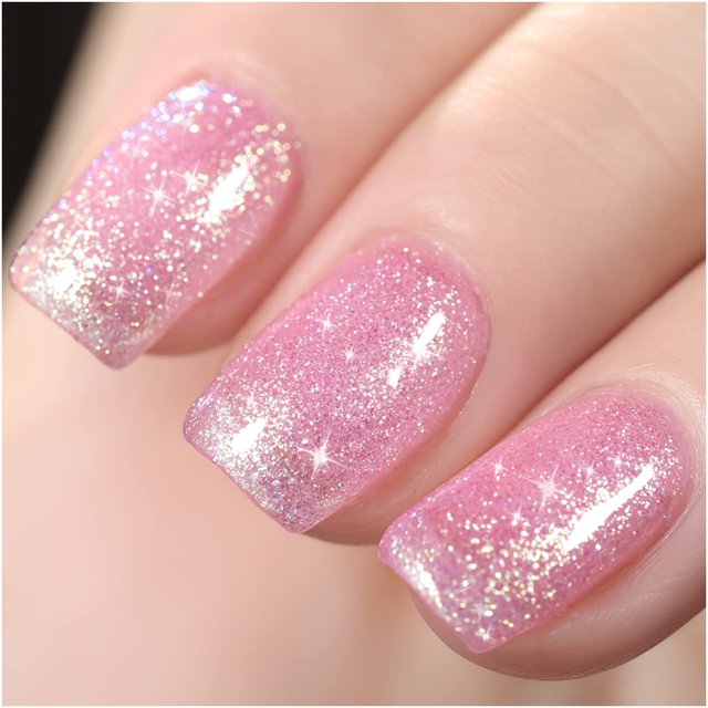 GAOY Esmalte de uñas de gel con purpurina, 0.6 fl oz, esmalte de gel brillante plateado, purpurina brillante de diamante, gel UV para arte de uñas, 1350 Vía Láctea