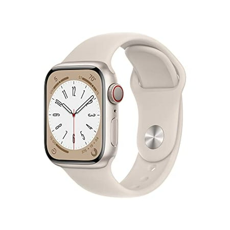 Apple Watch Series 8 [GPS + Cellular 41mm] Smart Watch w/ Starlight  Aluminum Case with Starlight Sport Band - S/M.