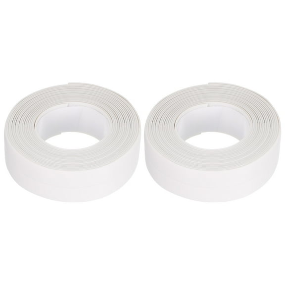 Uxcell Waterproof Seal Caulk Strip Tape Self Adhesive 0.87"W x 10.5'L Sealing Tape for Kitchen Bathroom White 2Pcs
