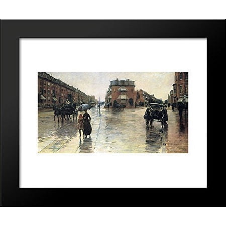 A Rainy Day in Boston 20x24 Framed Art Print by Childe Hassam