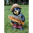 thumbnail image 1 of Bear with Fish Welcome Sign Garden Statue Yard Decor, 1 of 5