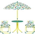 thumbnail image 1 of Qaba Table de Pique-Nique pour Enfants avec 2 Chaises Pliantes et Parasol, Vert, 1 of 10
