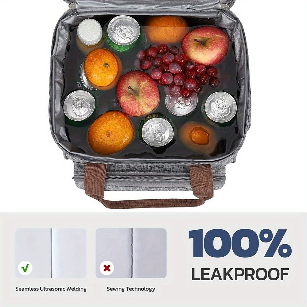 20L Insulated Lunch Bag, Lightweight Expandable Tote with Adjustable Shoulder Strap and Side Mesh Pockets, Double Leak-Proof Freezer Compartment,The Perfect Companion for All Occasions