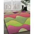 thumbnail image 2 of Ahgly Company Indoor Round Patterned Acid Green Area Rugs, 7' Round, 2 of 6